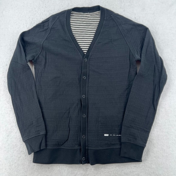 J.C RAGS Men's Size S Black Button Up Loose Fit Knit Cardigan V Neck Long Sleeve - Picture 1 of 8